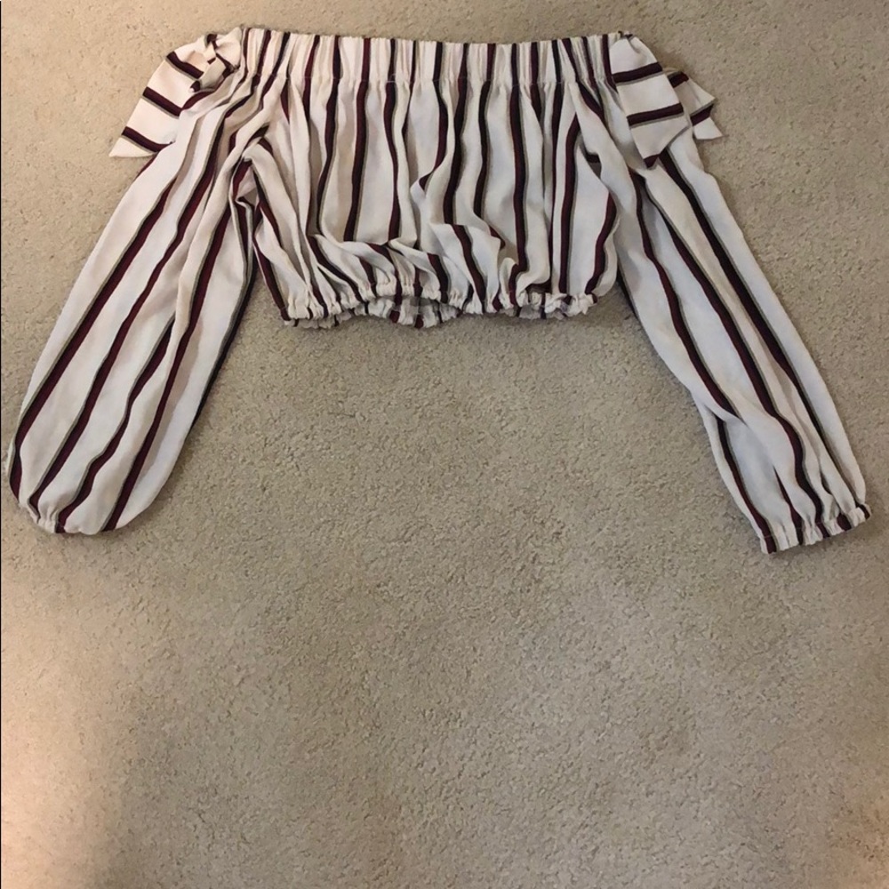 off the shoulder love crop top